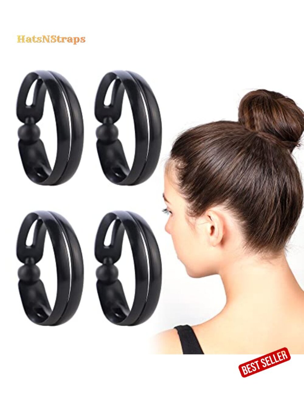 4 Pc Magic Donut Hair Bun Maker Set Twist Curler Ponytail Shaper Plastic Hair